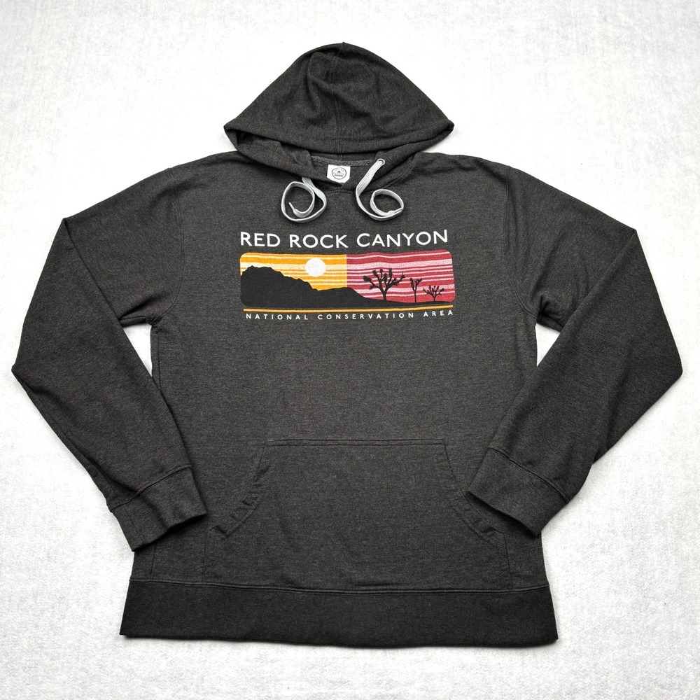 Delta Fleece Red Rock Canyon Hoodie Adult Medium Charcoal Gray Desert‎ Graphic T